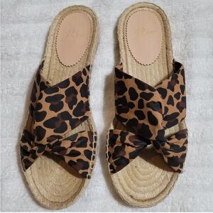 J. Crew Brown Leopard Women's Slides